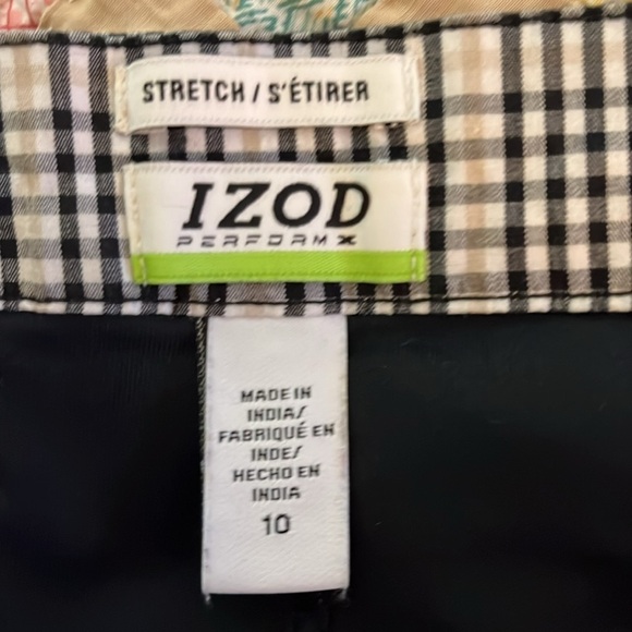 Izod black/ tan/ white checked skort with black undershorts. Size 10. - Picture 9 of 10